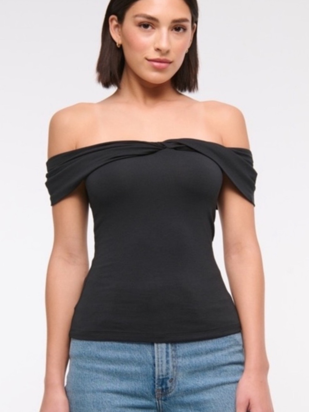 Abercrombie & Fitch Off-Shoulder Twist Front Top